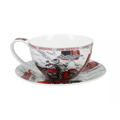 Filiżanka Carmani 360ml ze spodkiem - Motory, Harley Davidson - 2